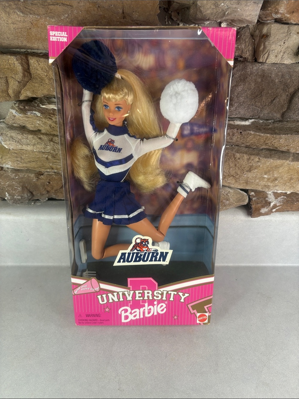 Barbie Auburn University Cheerleader Doll - Navy & White